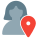 Online location of a user working globally icon