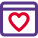 Favorite website with heart logotype under webpage template icon