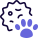 Virus spread through an animal isolated on a white background icon