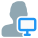 Single man user using a monitor for real time feedback icon