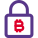 Bitcoin ssl security lock with bit encryption icon