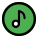 Music application with musical note in a circle icon