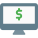 Internet banking and online purchase on desktop computer icon