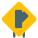 Intersection cut off from the highway to right side icon