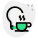 Fresh idea with bulb and coffee cup isolated on a white background icon