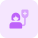 Female patient with blood transfusion in process layout icon