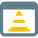 Website with traffic cone for driving training web page icon