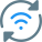 Wireless internet connectivity with application update icon