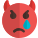 Devil face with horns emoji crying with tears icon