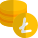 Litecoin server layout isolated on white background icon