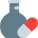 Lab research on experimental drug medicine with flask icon