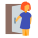 Woman Closing Door icon