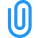 Paper clip logotype for file attachment in email application icon