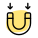 U shaped magnet with strong point poles icon