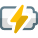 Phone charging indication logotype with bolt logotype icon