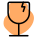 Fragile breakable items to be handled with care icon