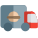 Food delivery truck with fast food layout icon