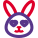Happy romantic rabbit with heart eyes emoji icon