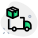 Box truck delivering items commercial shipping items icon