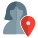 Online location of a user working globally icon
