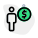 Earning money in dollar in money currency icon