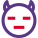 Expressionless devil with pair of horn emoji icon