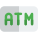 Automated teller machine for making financial transactions from a bank account icon