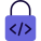 Encrypted programmable application system with padlock logotype icon