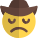 Cowboy wide brim hat with sace facial expression icon