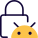 Android operating system locked with Padlock Logotype icon