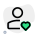 Favorite classic user profile picture with heart logotype icon