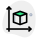 Three-dimensional cubic shape plotting of xy to see dimensions icon