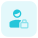 Locking the profile of a single user isolated on a white background icon