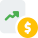 Financial information compared with line graph layout icon
