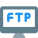 データ ファイル転送用の FTP サーバーに接続された外部デスクトップ コンピューター データ カラー タル リヴィボ icon