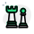 Chess piece with different role and movement icon