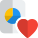 Favorite pie chart file with a heart Logotype isolated on a white background icon