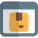 Cargo item delivery online with browser support icon