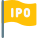 Flagship ipo of company waving in stock market icon