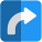 Turn right sign for traffic direction layout icon
