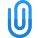 Paper clip logotype for file attachment in email application icon