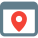 Location pinpoint logotype isolated on a web browser icon