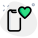 Advance smartphone with inbuilt heart rate sensor logotype icon