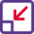 Minimize arrow symbol with shrink inward function icon