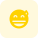 Pictorial representation of grinning face with sweat drop icon
