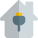 Home with energy plug connected isolated on a white background icon