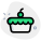 Pie with cherry on top of the cake icon