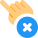 Click on cancel or close with finger touch icon