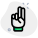 Two fingers up gesture isolated on a white background icon
