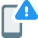 Mobile phone with triangular exclamation mark notification icon